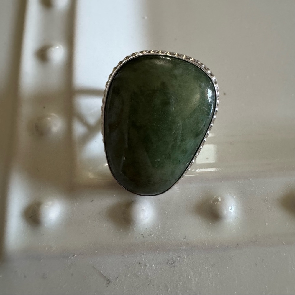 Jay King Green Aventurine Silver Ring